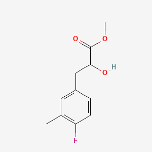 molecular formula C11H13FO3 B13606304 Methyl 3-(4-fluoro-3-methylphenyl)-2-hydroxypropanoate 