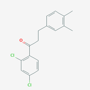 molecular formula C17H16Cl2O B1360635 2',4'-Dichloro-3-(3,4-dimethylphenyl)propiophenone CAS No. 898779-77-6