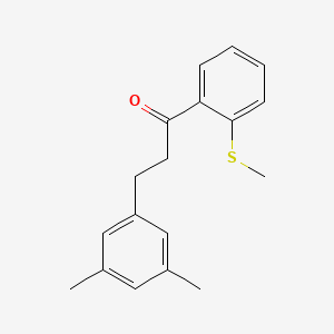 B1360645 3-(3,5-Dimethylphenyl)-2'-thiomethylpropiophenone CAS No. 898780-41-1