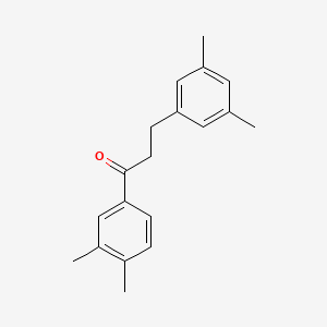 molecular formula C19H22O B1360646 3',4'-Dimethyl-3-(3,5-dimethylphenyl)propiophenone CAS No. 898780-70-6
