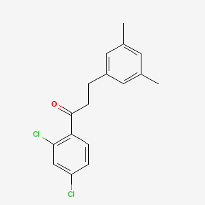 molecular formula C17H16Cl2O B1360650 2',4'-Dichloro-3-(3,5-dimethylphenyl)propiophenone CAS No. 898781-00-5