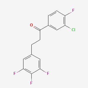 molecular formula C15H9ClF4O B1360657 3'-CHLORO-4'-FLUORO-3-(3,4,5-TRIFLUOROPHENYL)PROPIOPHENONE CAS No. 898778-21-7