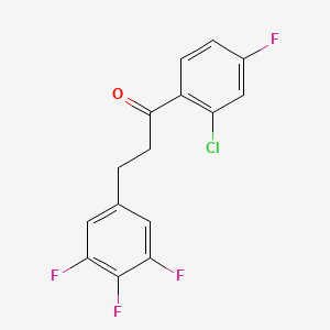1-(2-Chloro-4-fluorophenyl)-3-(3,4,5-trifluorophenyl)propan-1-one