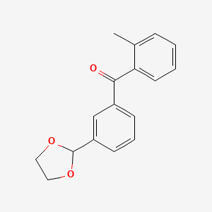 B1360660 3'-(1,3-Dioxolan-2-YL)-2-methylbenzophenone CAS No. 898778-81-9