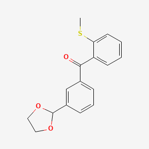 3'-(1,3-Dioxolan-2-yl)-2-thiomethylbenzophenone