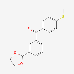 3-(1,3-Dioxolan-2-yl)-4'-thiomethylbenzophenone