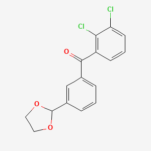 molecular formula C16H12Cl2O3 B1360666 2,3-Dichloro-3'-(1,3-dioxolan-2-YL)benzophenone CAS No. 898759-49-4