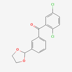 molecular formula C16H12Cl2O3 B1360667 2,5-Dichloro-3'-(1,3-dioxolan-2-YL)benzophenone CAS No. 898759-55-2