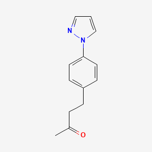 molecular formula C13H14N2O B13606677 4-(4-(1h-Pyrazol-1-yl)phenyl)butan-2-one 