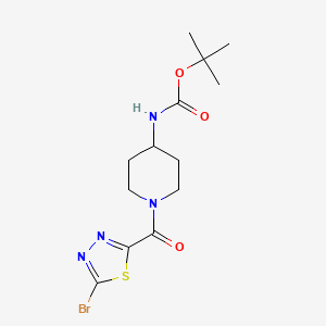 molecular formula C13H19BrN4O3S B13606684 tert-butylN-[1-(5-bromo-1,3,4-thiadiazole-2-carbonyl)piperidin-4-yl]carbamate 