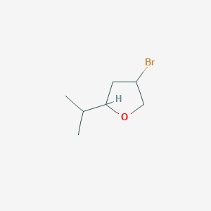 molecular formula C7H13BrO B13606686 4-bromo-2-(propan-2-yl)oxolane, Mixture of diastereomers 