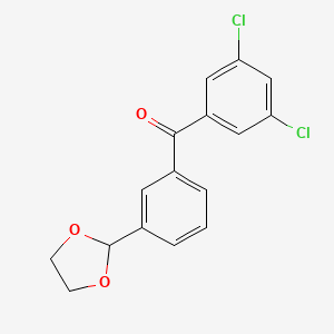 3,5-Dichloro-3'-(1,3-dioxolan-2-YL)benzophenone
