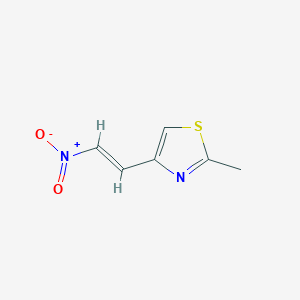 molecular formula C6H6N2O2S B13606691 2-Methyl-4-(2-nitrovinyl)thiazole 