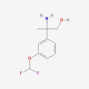 molecular formula C10H13F2NO2 B13606712 2-Amino-2-(3-(difluoromethoxy)phenyl)propan-1-ol 