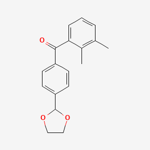 molecular formula C18H18O3 B1360672 2,3-Dimethyl-4'-(1,3-dioxolan-2-YL)benzophenone CAS No. 898760-16-2