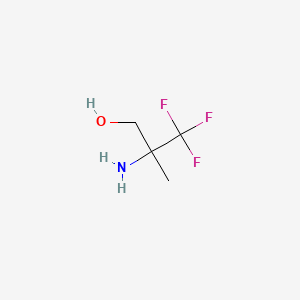 molecular formula C4H8F3NO B13606725 2-Amino-3,3,3-trifluoro-2-methylpropan-1-ol 