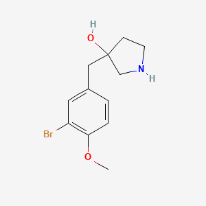 molecular formula C12H16BrNO2 B13606729 3-(3-Bromo-4-methoxybenzyl)pyrrolidin-3-ol 
