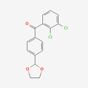molecular formula C16H12Cl2O3 B1360676 2,3-Dichloro-4'-(1,3-dioxolan-2-YL)benzophenone CAS No. 898760-66-2