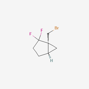 molecular formula C7H9BrF2 B13606781 rac-(1R,5R)-1-(bromomethyl)-2,2-difluorobicyclo[3.1.0]hexane 