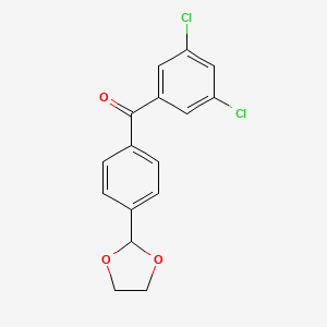 molecular formula C16H12Cl2O3 B1360680 3,5-Dichloro-4'-(1,3-dioxolan-2-YL)benzophenone CAS No. 898760-74-2