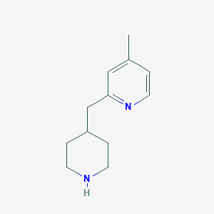 molecular formula C12H18N2 B13606821 4-Methyl-2-piperidin-4-ylmethyl-pyridine 