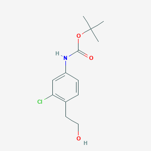 molecular formula C13H18ClNO3 B13607026 tert-butyl N-[3-chloro-4-(2-hydroxyethyl)phenyl]carbamate 