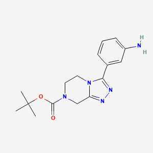 molecular formula C16H21N5O2 B13607044 tert-butyl3-(3-aminophenyl)-5H,6H,7H,8H-[1,2,4]triazolo[4,3-a]pyrazine-7-carboxylate 