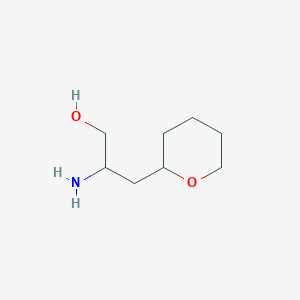 molecular formula C8H17NO2 B13607225 2-Amino-3-(tetrahydro-2h-pyran-2-yl)propan-1-ol 