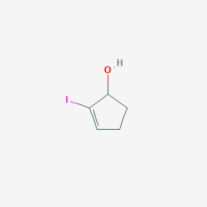molecular formula C5H7IO B13607306 2-Iodocyclopent-2-en-1-ol 