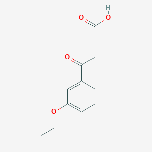 molecular formula C14H18O4 B1360731 2,2-Dimethyl-4-(3-ethoxyphenyl)-4-oxobutyric acid CAS No. 951892-89-0