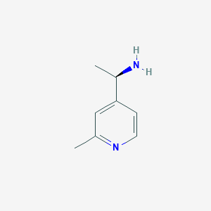 molecular formula C8H12N2 B13607313 (R)-2-Bromo-4-(1-amino)-ethylpyridine hydrochloride 