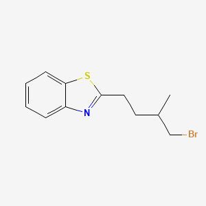 molecular formula C12H14BrNS B13607332 2-(4-Bromo-3-methylbutyl)benzo[d]thiazole 