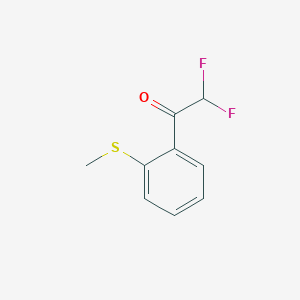 molecular formula C9H8F2OS B13607340 2,2-Difluoro-1-[2-(methylsulfanyl)phenyl]ethan-1-one 