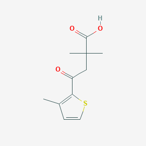 molecular formula C11H14O3S B1360736 2,2-Dimethyl-4-(3-methyl-2-thienyl)-4-oxobutyric acid CAS No. 951893-92-8