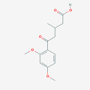 molecular formula C14H18O5 B1360739 5-(2,4-二甲氧基苯基)-3-甲基-5-氧代戊酸 CAS No. 951884-83-6
