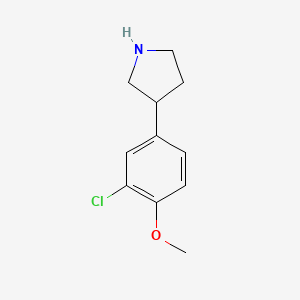 molecular formula C11H14ClNO B13607391 3-(3-Chloro-4-methoxyphenyl)pyrrolidine 