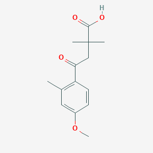 molecular formula C14H18O4 B1360742 2,2-二甲基-4-(4-甲氧基-2-甲基苯基)-4-氧代丁酸 CAS No. 951885-16-8