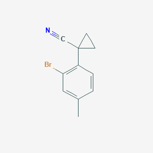 molecular formula C11H10BrN B13607420 1-(2-Bromo-4-methylphenyl)cyclopropanecarbonitrile 