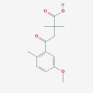 molecular formula C14H18O4 B1360743 2,2-二甲基-4-(5-甲氧基-2-甲基苯基)-4-氧代丁酸 CAS No. 951885-27-1