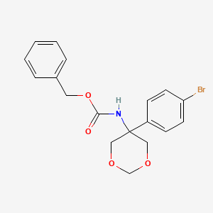 molecular formula C18H18BrNO4 B13607435 benzylN-[5-(4-bromophenyl)-1,3-dioxan-5-yl]carbamate 