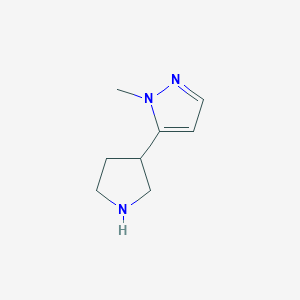 molecular formula C8H13N3 B13607436 1-methyl-5-(pyrrolidin-3-yl)-1H-pyrazole 