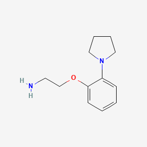 molecular formula C12H18N2O B13607440 2-(2-(Pyrrolidin-1-yl)phenoxy)ethan-1-amine 