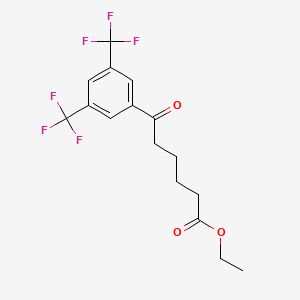 molecular formula C16H16F6O3 B1360745 Ethyl 6-(3,5-ditrifluoromethylphenyl)-6-oxohexanoate CAS No. 898792-97-7