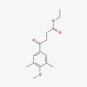 molecular formula C15H20O4 B1360746 Ethyl 4-(3,5-dimethyl-4-methoxyphenyl)-4-oxobutyrate CAS No. 898793-18-5