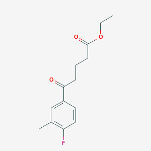 molecular formula C14H17FO3 B1360747 Ethyl 5-(4-fluoro-3-methylphenyl)-5-oxovalerate CAS No. 898752-64-2