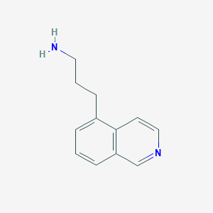 molecular formula C12H14N2 B13607487 3-(Isoquinolin-5-yl)propylamine 