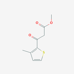 molecular formula C9H10O3S B13607497 Methyl 3-(3-methylthiophen-2-yl)-3-oxopropanoate 