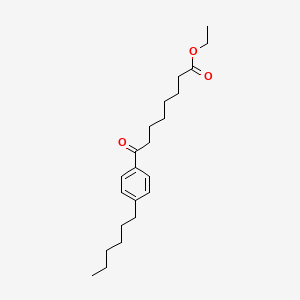 molecular formula C22H34O3 B1360752 Ethyl 8-(4-hexylphenyl)-8-oxooctanoate CAS No. 898757-36-3