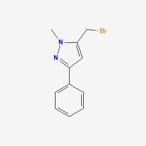 molecular formula C11H11BrN2 B13607604 5-(bromomethyl)-1-methyl-3-phenyl-1H-pyrazole 