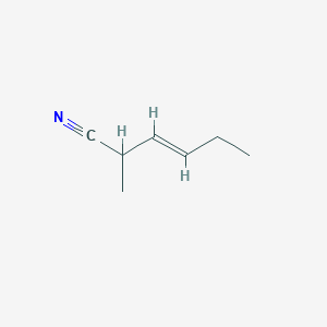 molecular formula C7H11N B13607605 2-Methylhex-3-enenitrile 